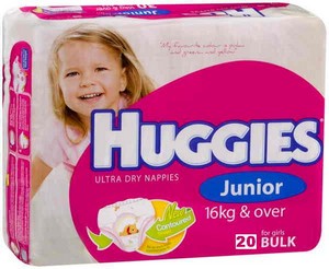 Huggies Nappies Junior Girl 20 Pack