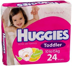 Huggies Nappies Toddler Girl 24 Pack
