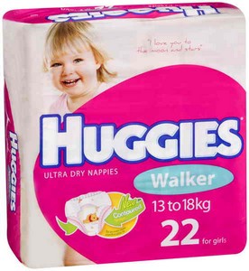 Huggies Nappies Walker Girl 22 Pack