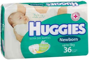 Huggies Nappies Newborn 36 Pack